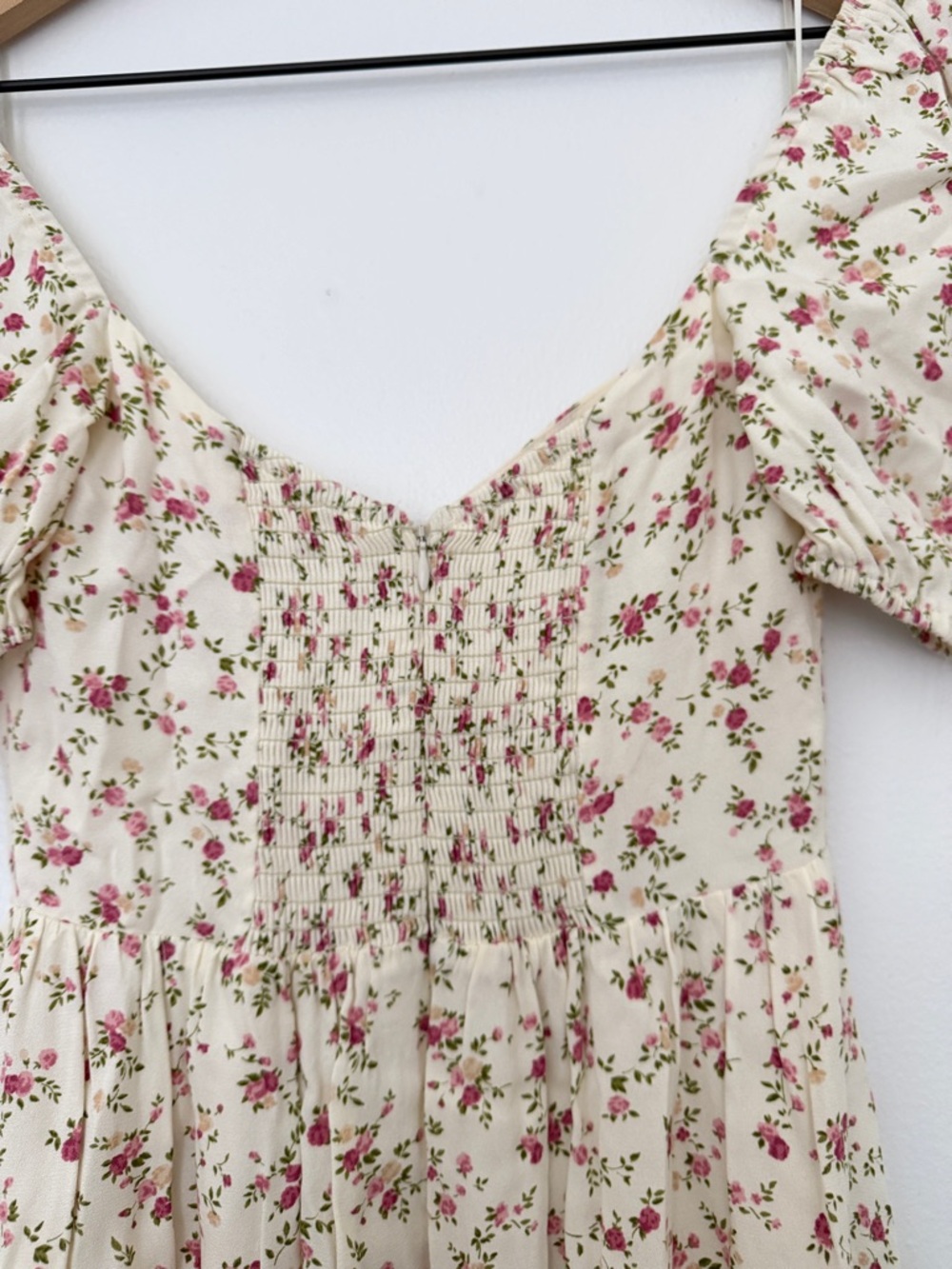 Reformation Cream Maxi Dress with Pink Floral Print - Picture 5 of 7